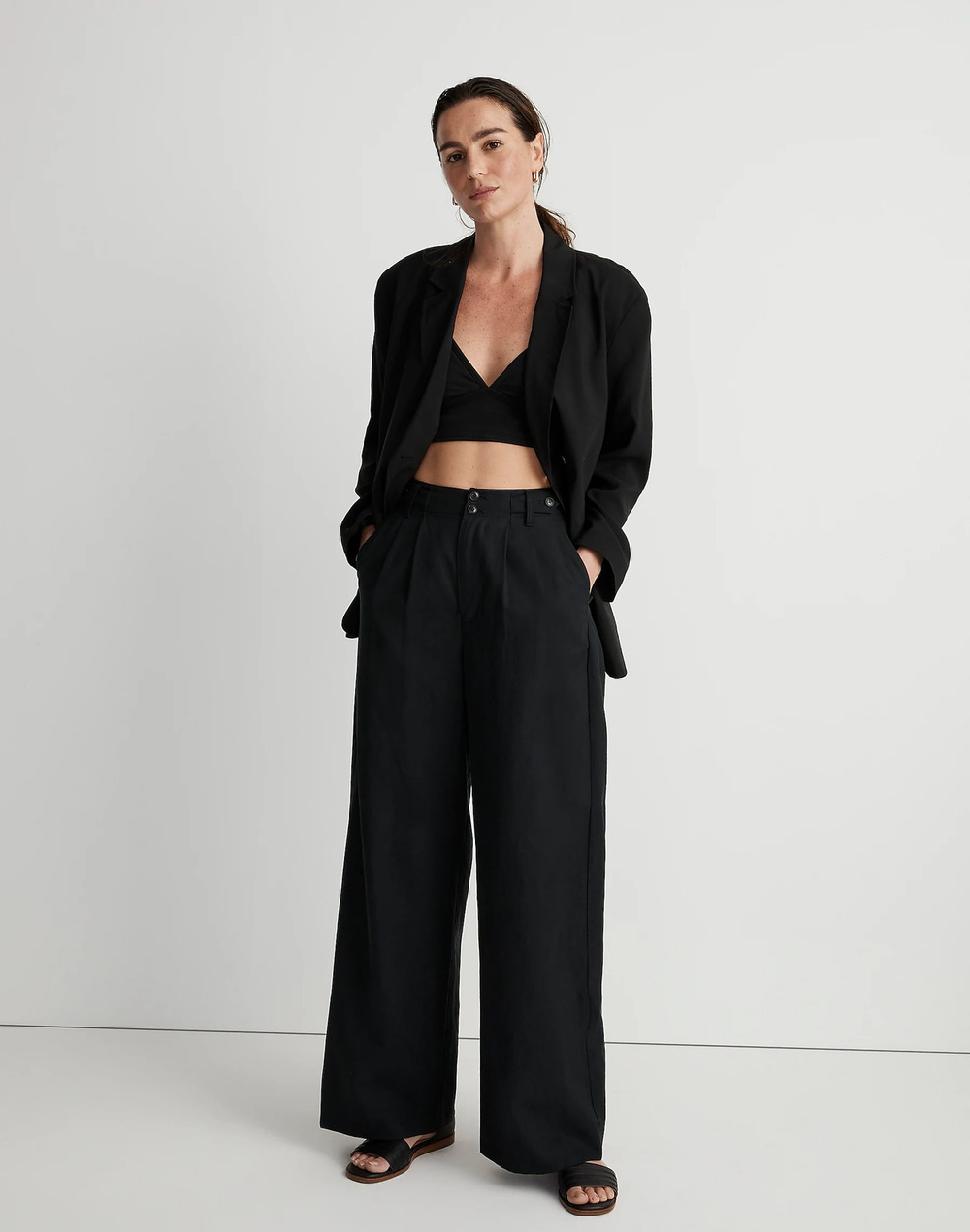 Madewell The Relaxed Blazer Softdrape Academia Black XXS